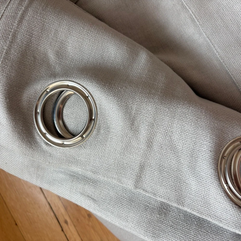 Two West Elm Grey Curtains 48x96